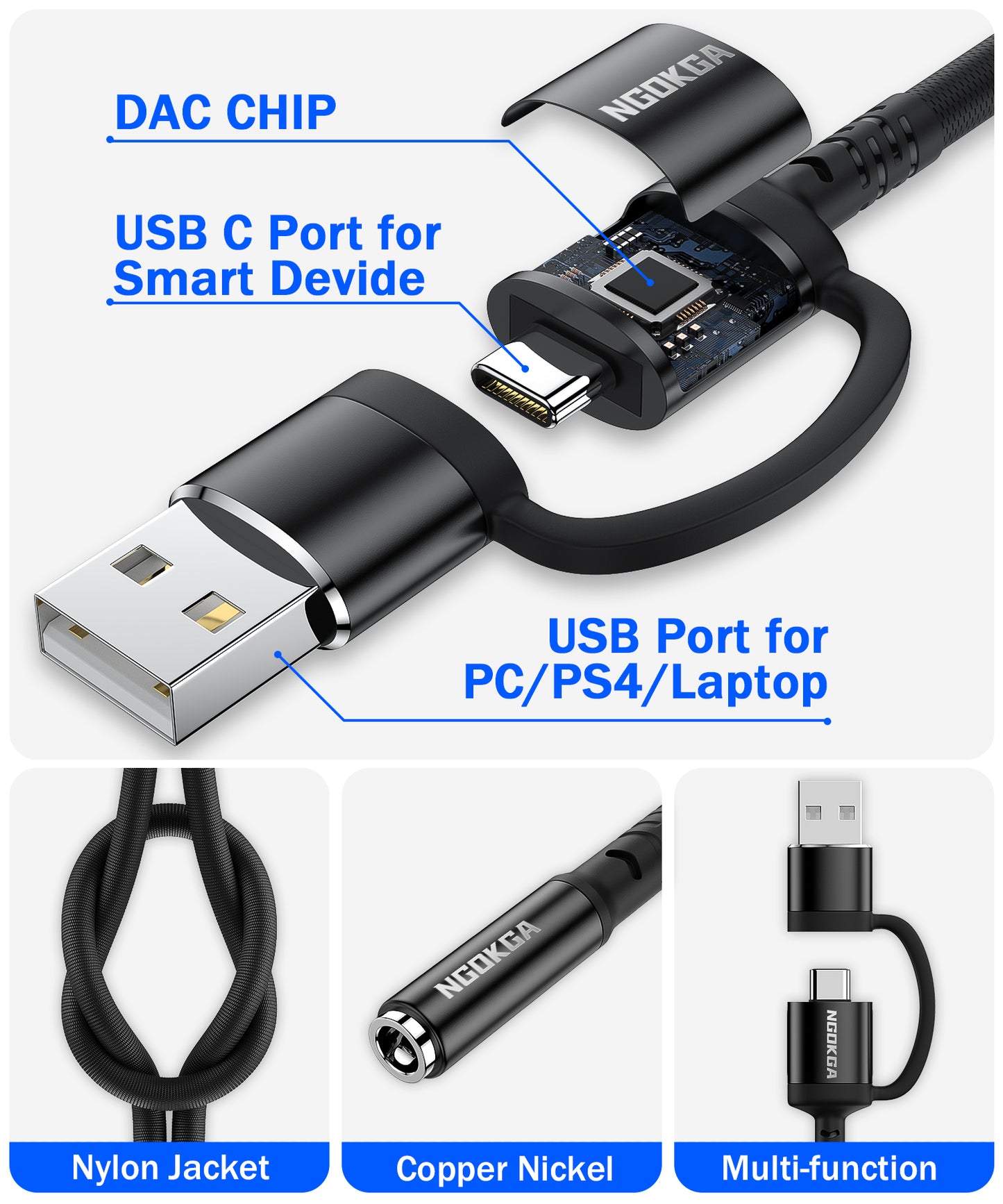 USB to 3.5mm Jack Audio Adapter USB C to 3.5mm Female AUX Adapter USB A Sound Card TRRS 4 Pole for Headphone Speaker PS4 PS5 PC Compatible with Pixel 5 4 3 XL Samsung Galaxy S21