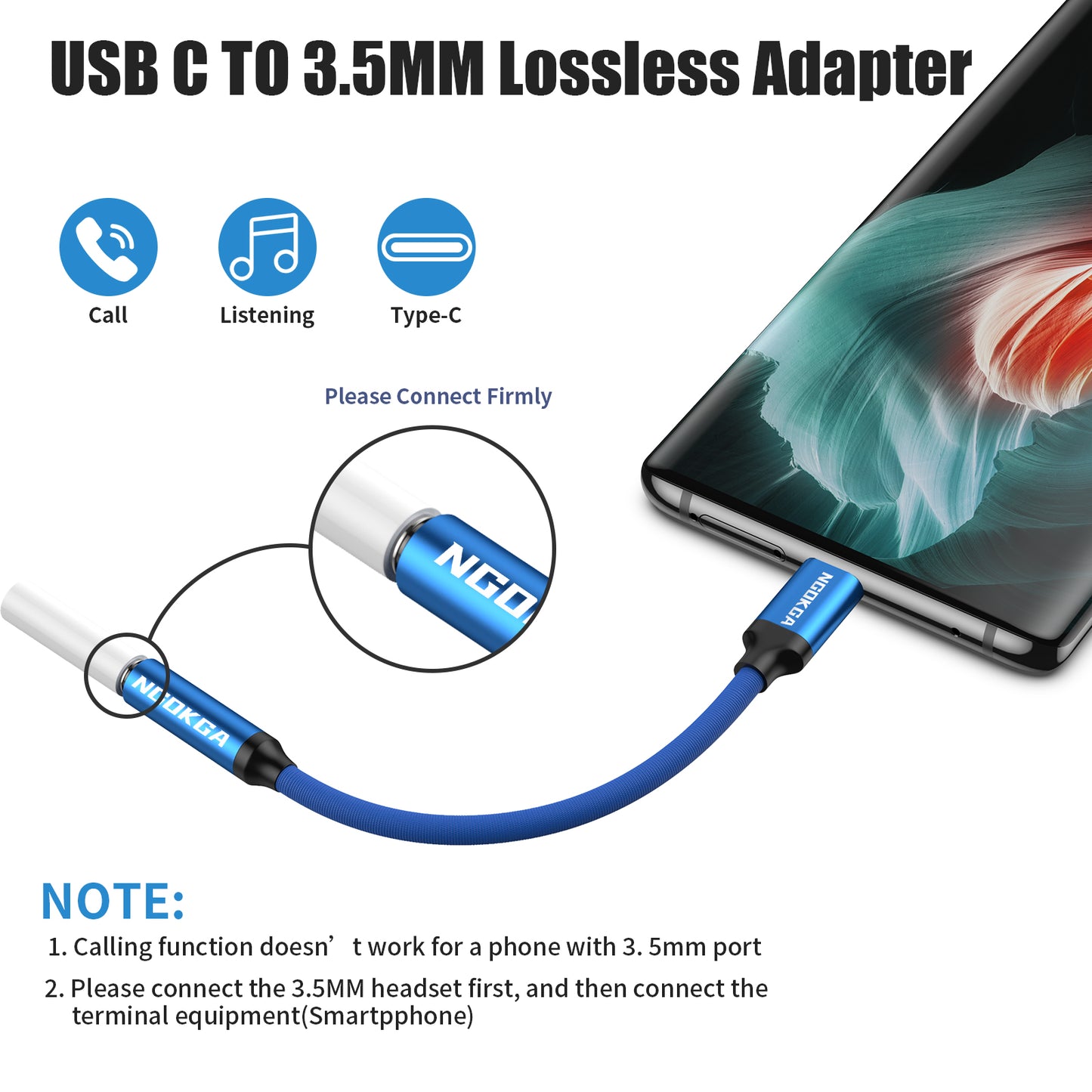 USB C to 3.5mm Audio Adapter Type C to Aux Female Headphone Jack Hi-Res DAC Cable Compatible with Pixel 7 Pro 6 6a 5 4 3 2 XL Samsung Galaxy S23 S22 S21 S20 Ultra Z S A Note 20 10 S10