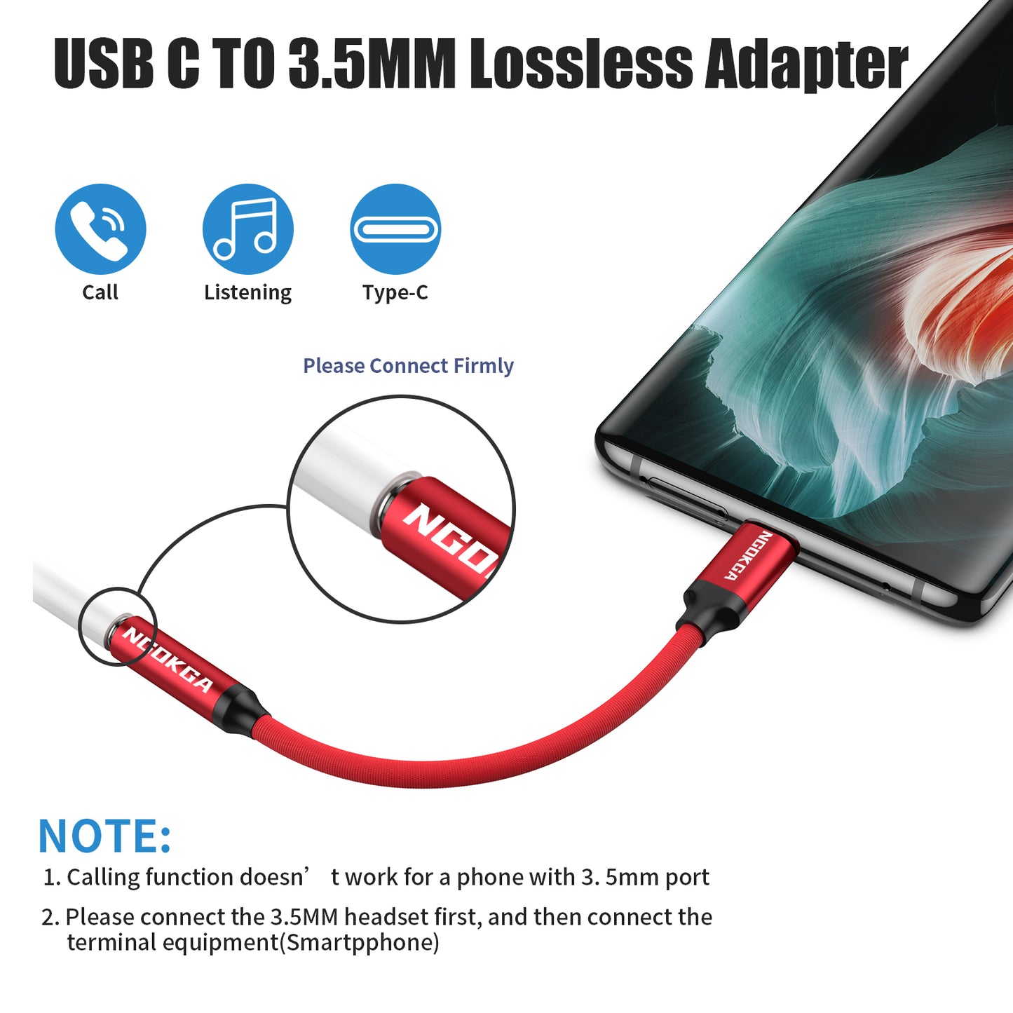 USB C to 3.5mm Audio Adapter Type C to Aux Female Headphone Jack Hi-Res DAC Cable Compatible with Pixel 7 Pro 6 6a 5 4 3 2 XL Samsung Galaxy S23 S22 S21 S20 Ultra Z S A Note 20